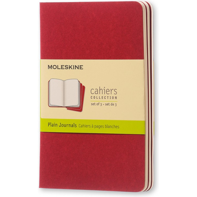 Блокнот MOLESKINE Cahier Journal Pocket, нелинованный, клюквенный CH113